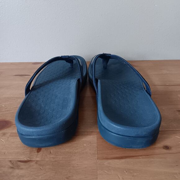Vionic Tide Toe Post Women's Orthotic Sandals, Patent Leather Navy, Size US 11M - Picture 7 of 10